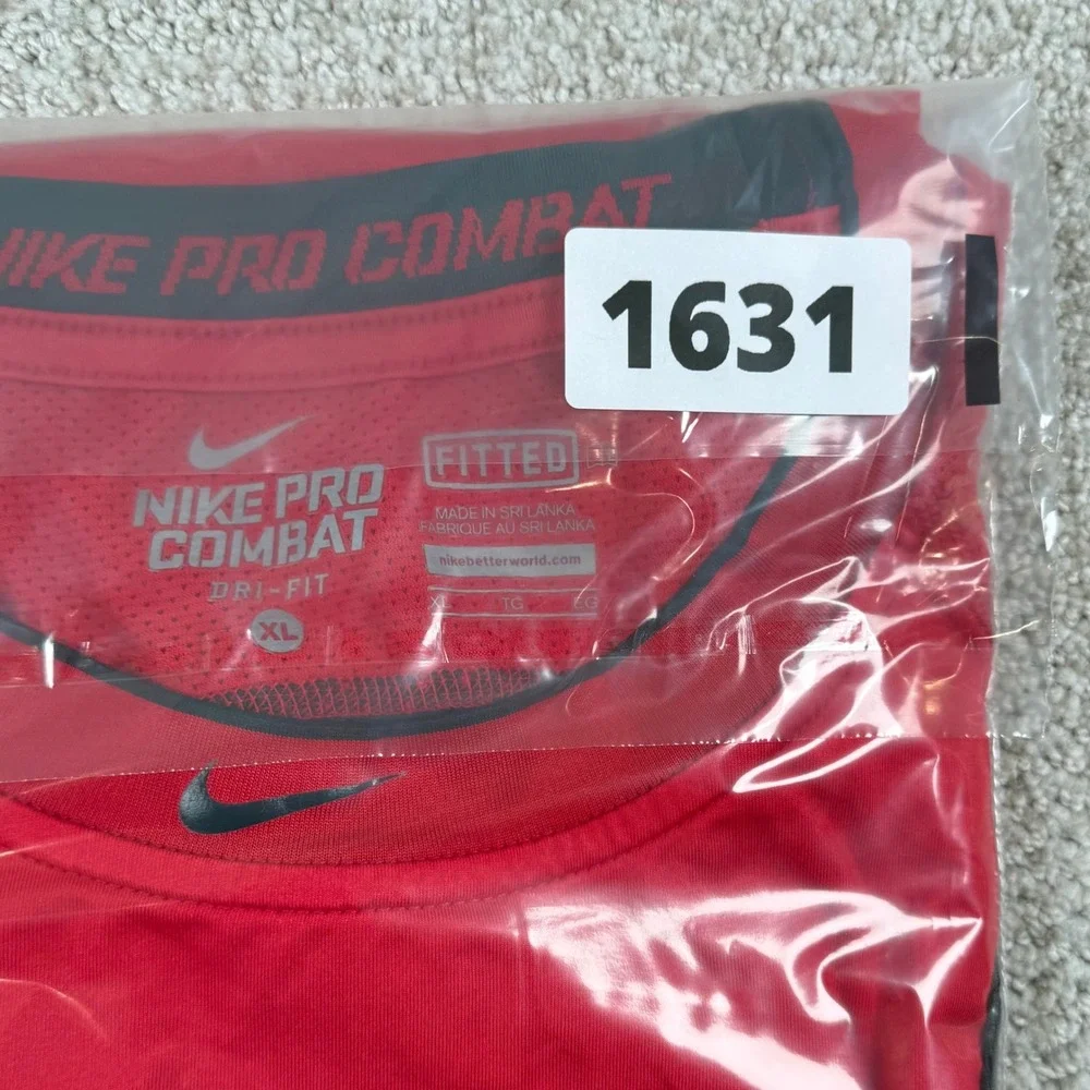 Nike Pro Combat Dri-Fit Mens XL Red Swingman Long Sleeve Compression Shirt